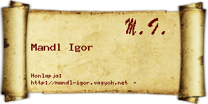 Mandl Igor névjegykártya